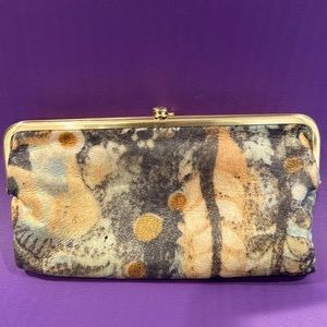 HOBO Lauren Wallet- Abstract foliage print with glittery accents